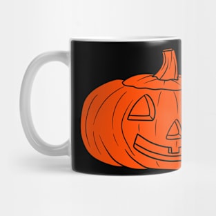 Spooky Pumpkin Orange Silhouette Design Mug